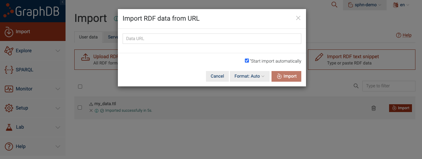 Import RDF data via URL